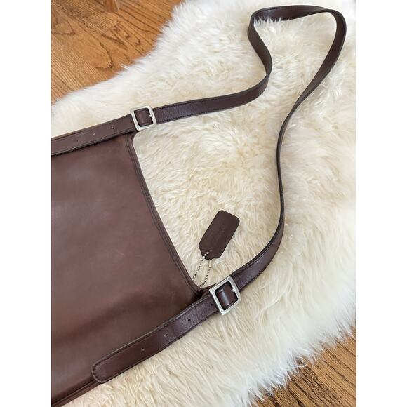 Vintage COACH Shoulder Crossbody Leather Bag Old Coach 9146 Brown Leather T0CU - Picture 2 of 5